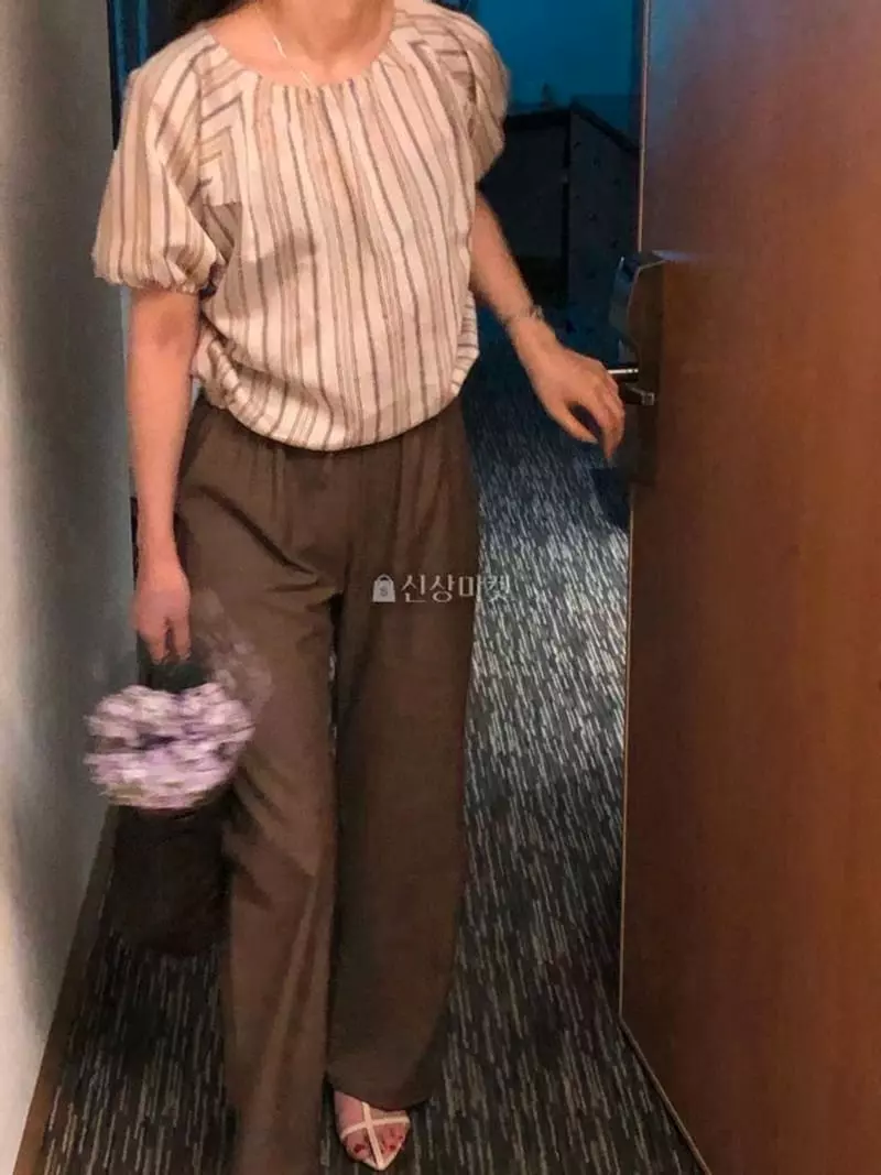 Atthismoment - Korean Women Fashion - #momslook - Stripes Blouse - 4