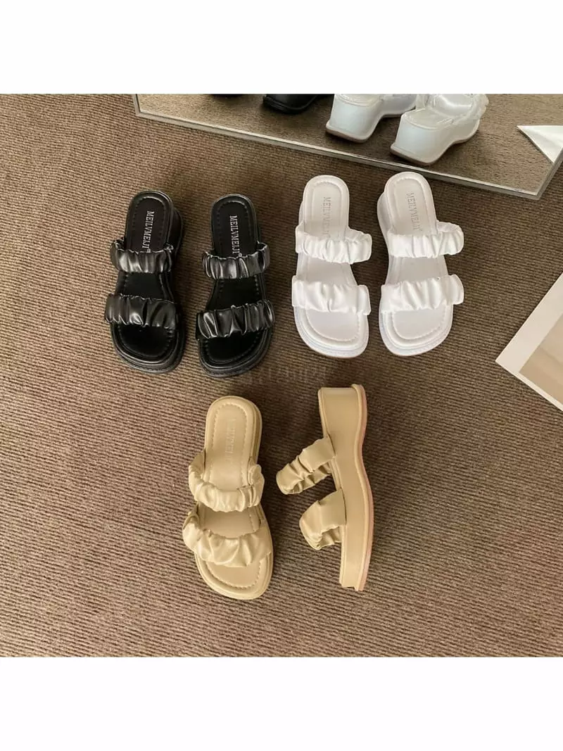 Au - Korean Women Fashion - #momslook - 2501 Wrinkle Slipper Mule