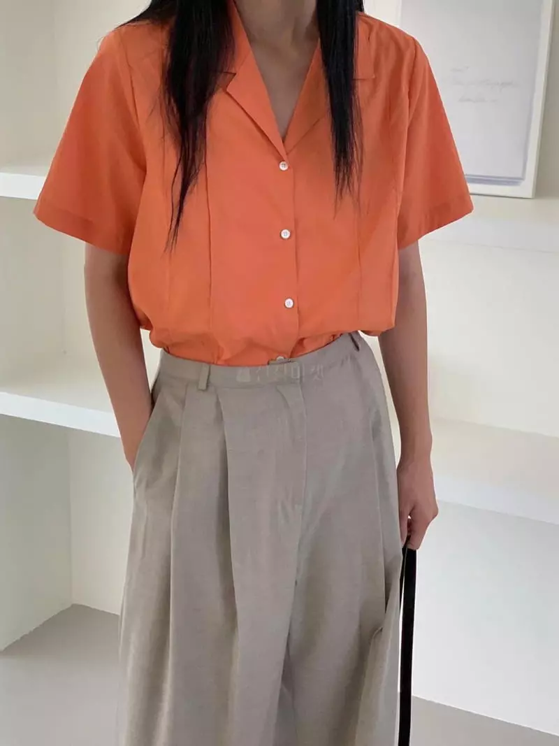 Avecnous - Korean Women Fashion - #momslook - Line Pintuck Shirt