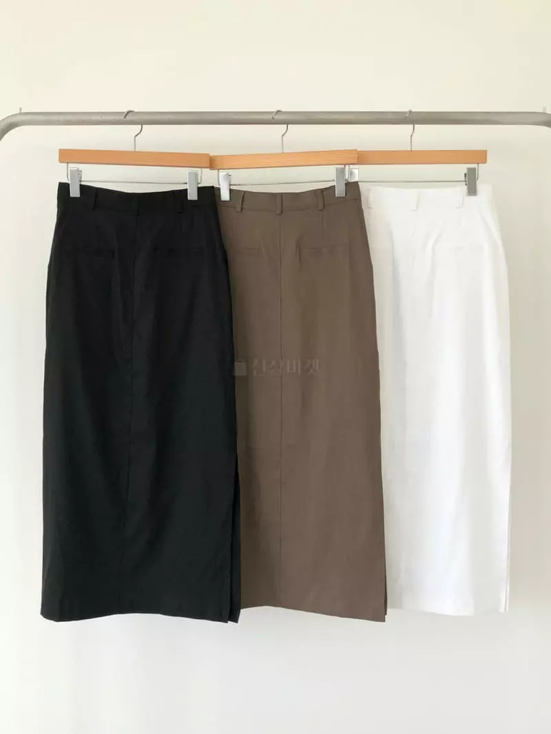 Avecnous - Korean Women Fashion - #momslook - Slit H Skirt - 4