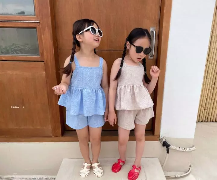 Baba J - Korean Children Fashion - #kidsshorts - Cool Jijimi Sleeveless Cancan Top Bottom Set - 8