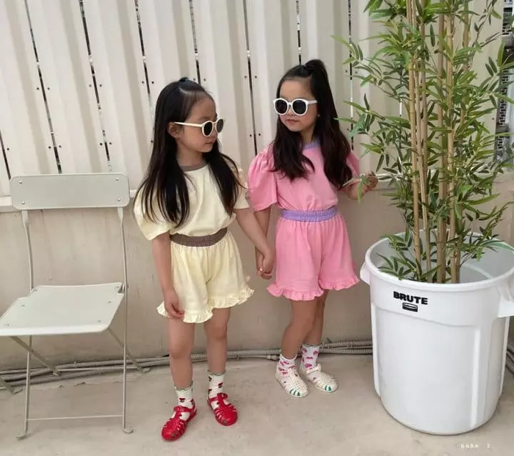Baba J - Korean Children Fashion - #toddlerclothing - Barbie Puff Top Bottom Set - 6