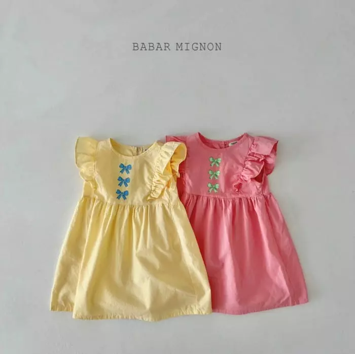 Babar Mignon - Korean Children Fashion - #designkidswear - Ribbon Sleeveless One-piece - 2
