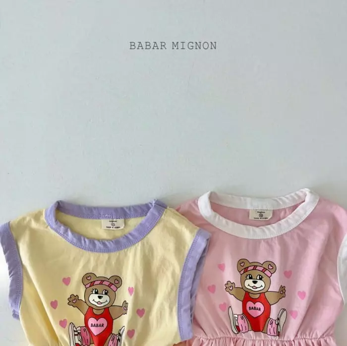 Babar Mignon - Korean Children Fashion - #designkidswear - Bear Color One-piece - 4