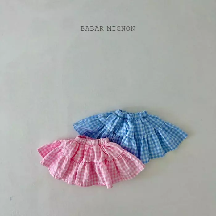Babar Mignon - Korean Children Fashion - #discoveringself - Check Cancan Skort