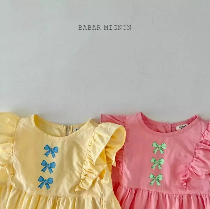 Babar Mignon - Korean Children Fashion - #discoveringself - Ribbon Sleeveless One-piece - 4