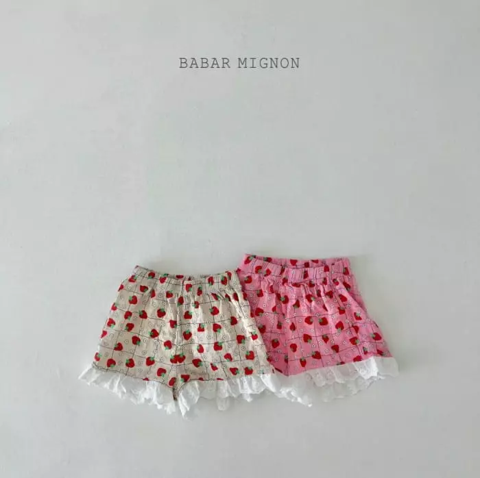 Babar Mignon - Korean Children Fashion - #kidsshorts - Berry Lace Pants - 2