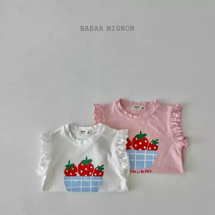 Babar Mignon - Korean Children Fashion - #prettylittlegirls - Strawberry Sleeveless - 6