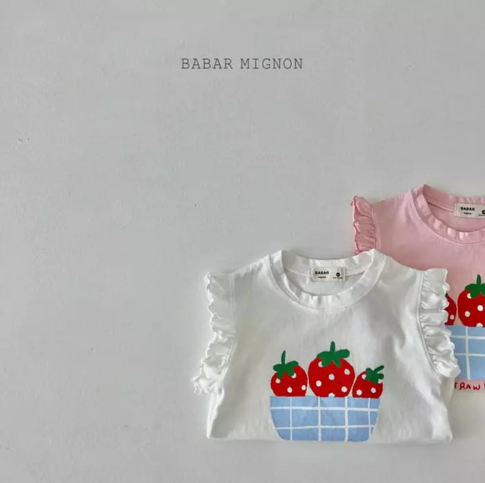 Babar Mignon - Korean Children Fashion - #todddlerfashion - Strawberry Sleeveless - 7