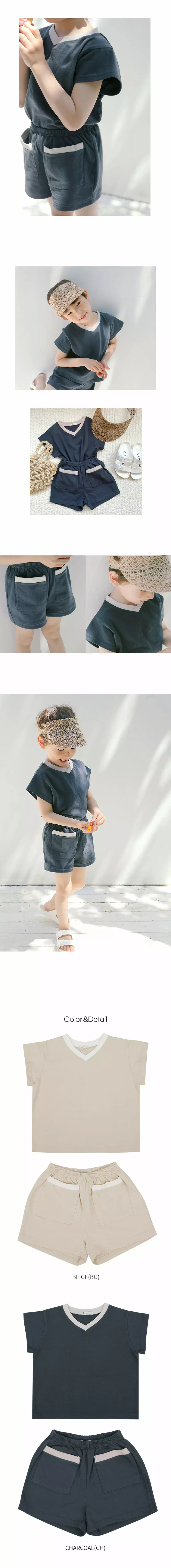 Bien a Bien - Korean Children Fashion - #kidsshorts - Macain Top Bottom Set - 3