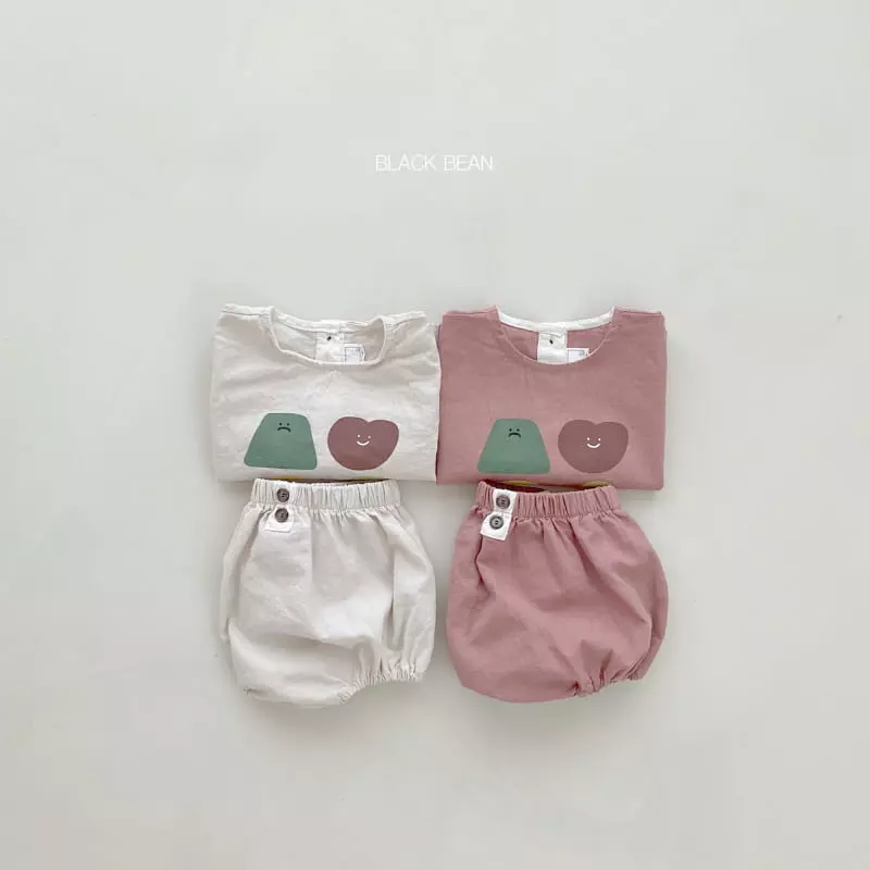 Black Bean - Korean Baby Fashion - #babyboutique - More Bebe Top Bottom Set - 2
