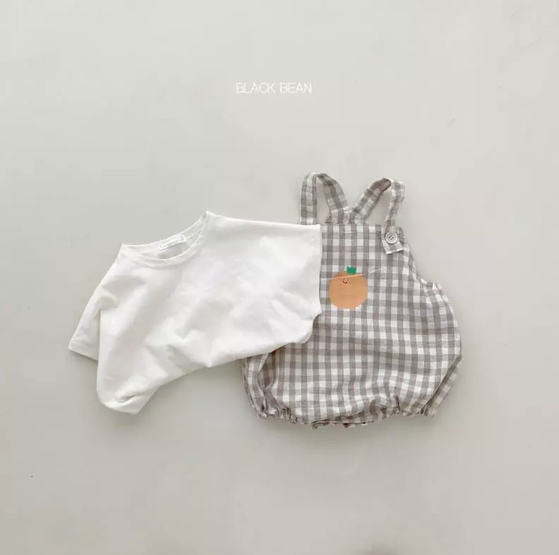 Black Bean - Korean Baby Fashion - #babyboutiqueclothing - Bebe Pams Dungarees Set - 4