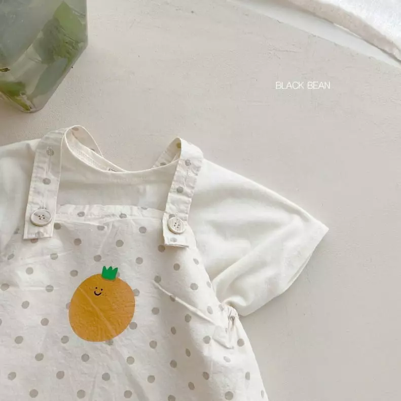 Black Bean - Korean Baby Fashion - #babyfashion - Bebe Pams Dungarees Set - 5