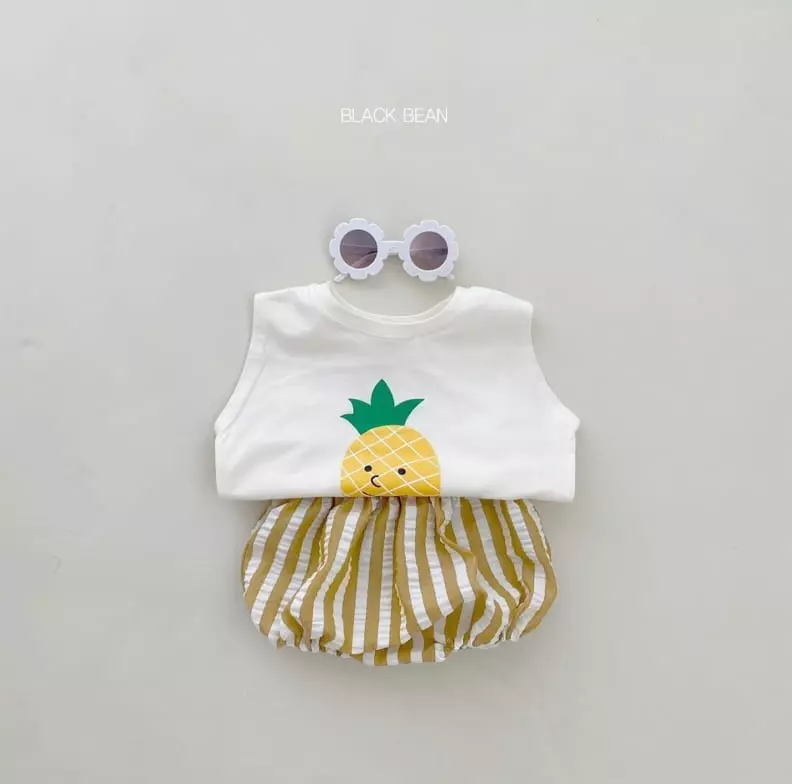 Black Bean - Korean Baby Fashion - #babygirlfashion - Bebe Fruit Top Bottom Set - 3