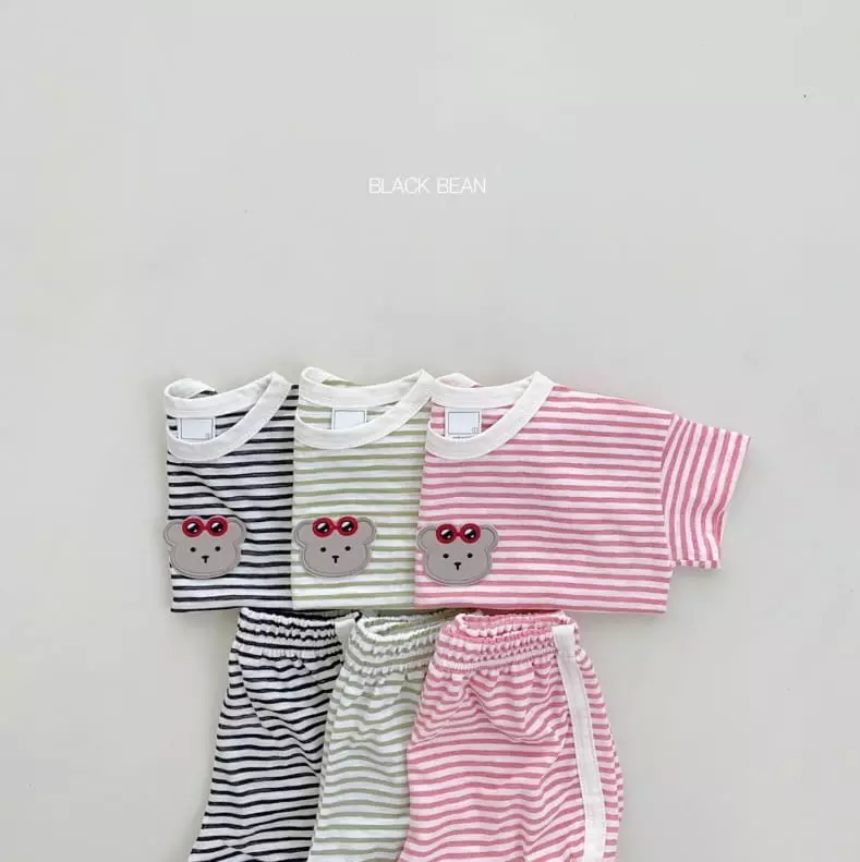 Black Bean - Korean Baby Fashion - #babygirlfashion - Bebe Vacance Top Bottom Set