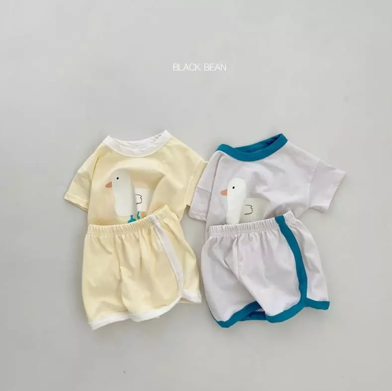Black Bean - Korean Baby Fashion - #babylifestyle - Bebe Duck Top Bottom Set