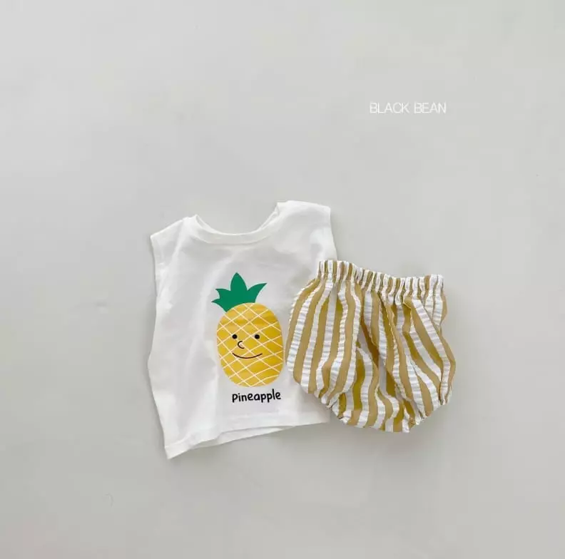 Black Bean - Korean Baby Fashion - #babyootd - Bebe Fruit Top Bottom Set - 6