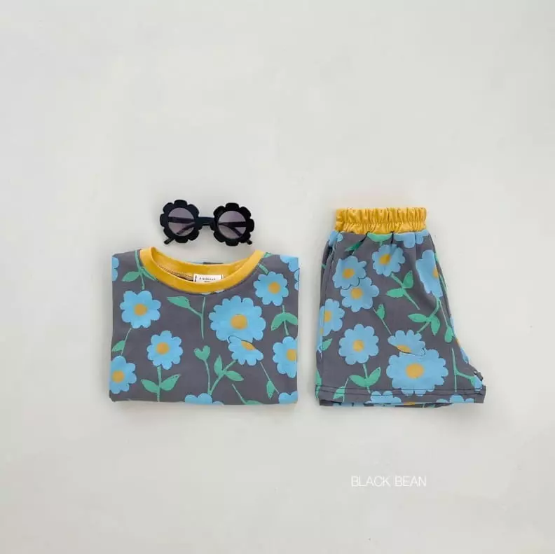 Black Bean - Korean Baby Fashion - #babyoutfit - Bebe Mint Top Bottom Set - 6