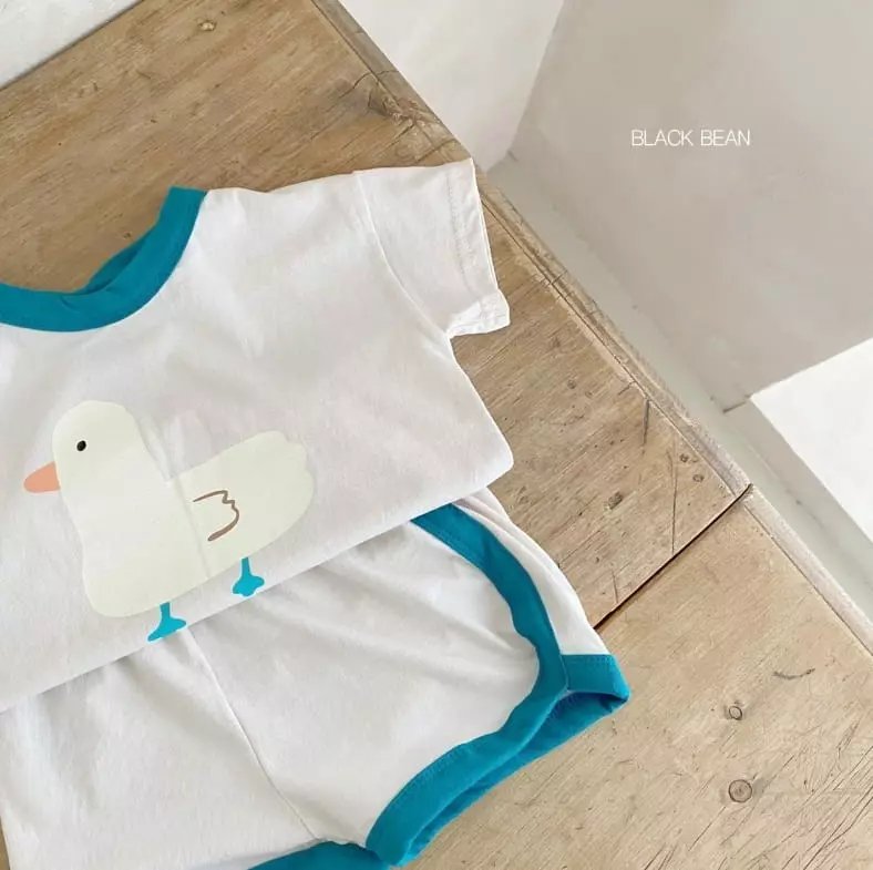Black Bean - Korean Baby Fashion - #babyoutfit - Bebe Duck Top Bottom Set - 5