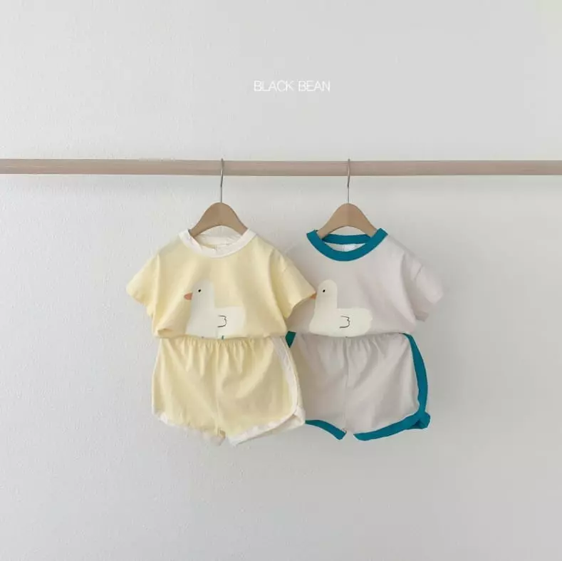 Black Bean - Korean Baby Fashion - #babywear - Bebe Duck Top Bottom Set - 6