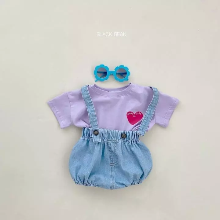 Black Bean - Korean Baby Fashion - #babyoutfit - Bebe Love Tee - 4