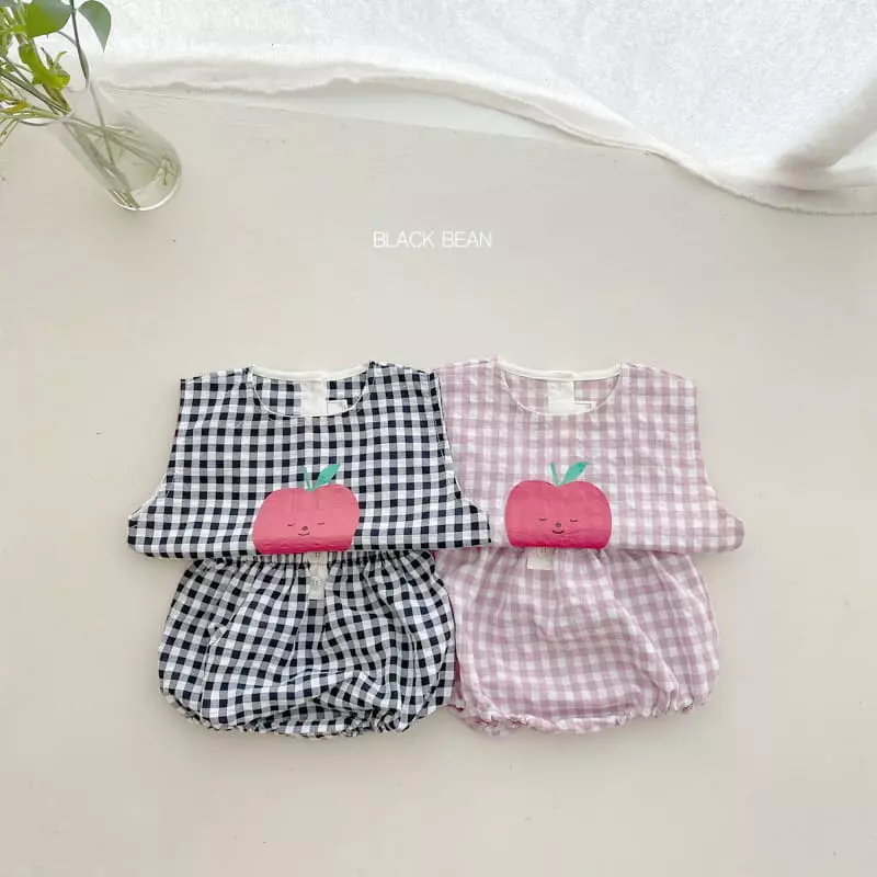 Black Bean - Korean Baby Fashion - #onlinebabyboutique - Apple Bebe Top Bottom Set