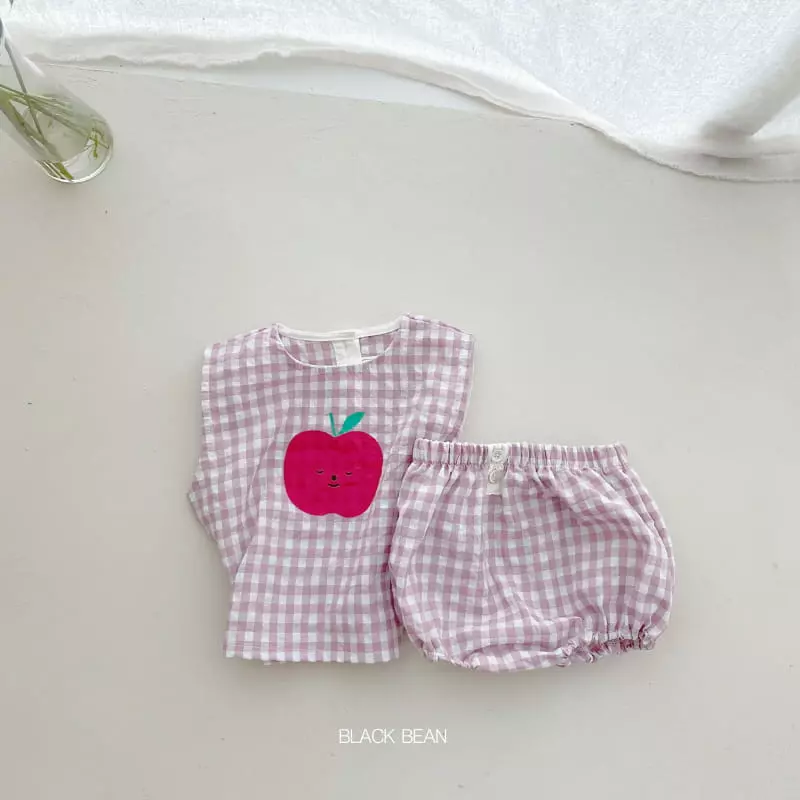 Black Bean - Korean Baby Fashion - #onlinebabyshop - Apple Bebe Top Bottom Set - 2
