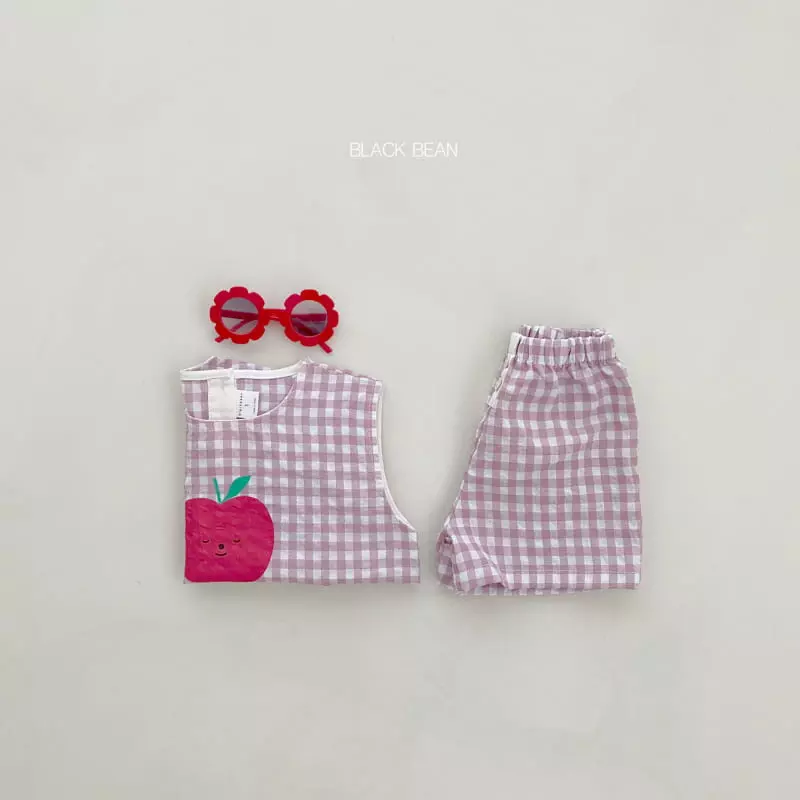 Black Bean - Korean Children Fashion - #childofig - Apple Top Bottom Set - 2