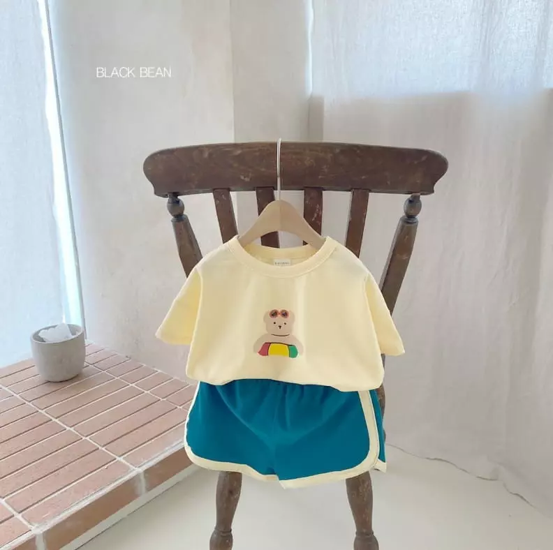 Black Bean - Korean Children Fashion - #designkidswear - Tube Bear Top Bottom Set - 7