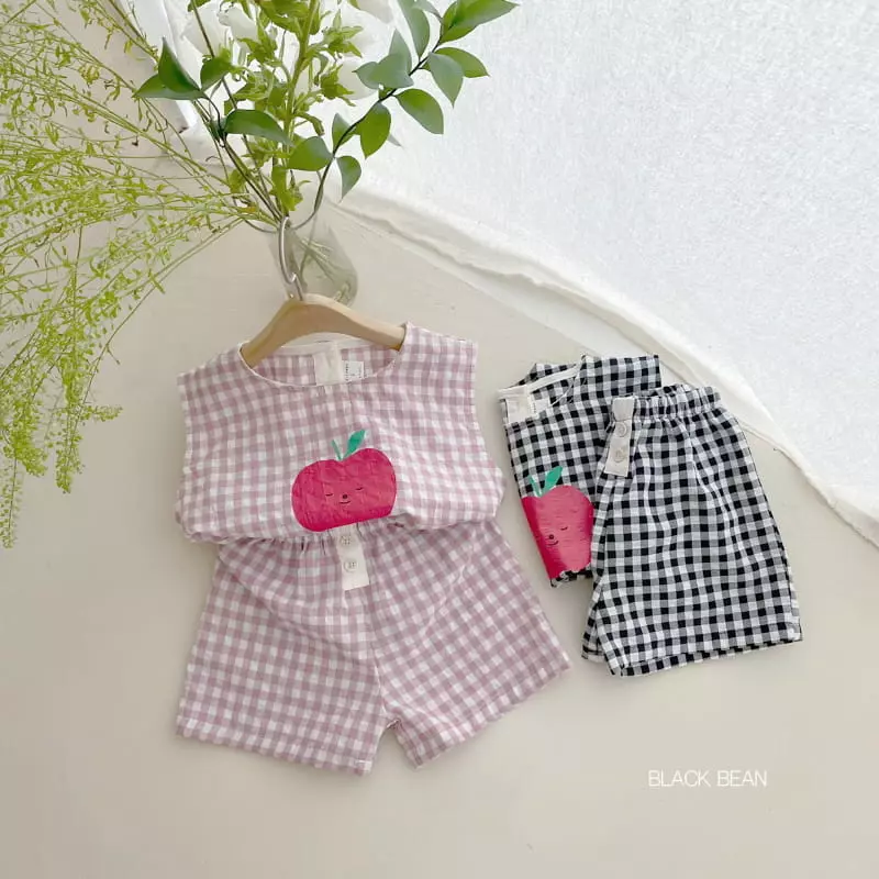 Black Bean - Korean Children Fashion - #designkidswear - Apple Top Bottom Set - 5