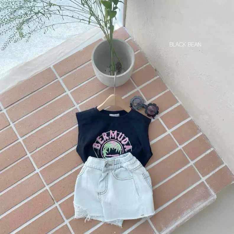 Black Bean - Korean Children Fashion - #kidsshorts - Burmuda Sleeveless with Mom - 4