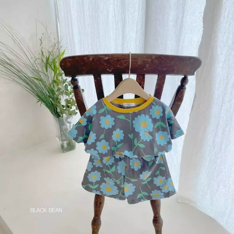 Black Bean - Korean Children Fashion - #littlefashionista - Mint Top Bottom Set - 2