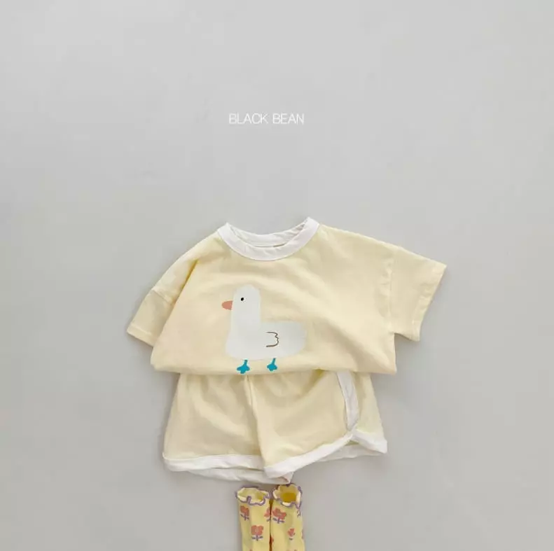 Black Bean - Korean Children Fashion - #minifashionista - Duck Top Bottom Set - 4