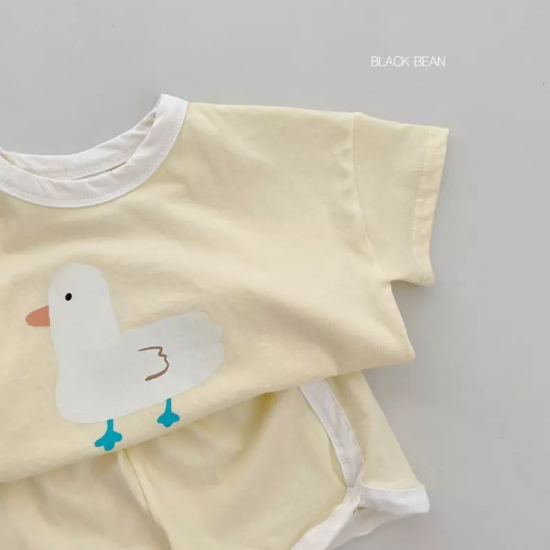 Black Bean - Korean Children Fashion - #todddlerfashion - Duck Top Bottom Set - 5