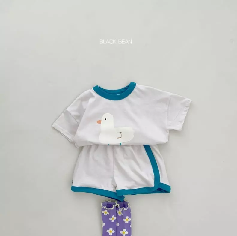 Black Bean - Korean Children Fashion - #toddlerclothing - Duck Top Bottom Set - 6