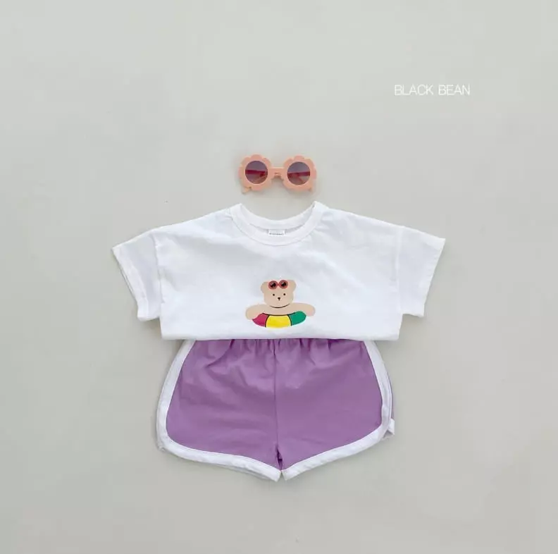 Black Bean - Korean Children Fashion - #toddlerclothing - Tube Bear Top Bottom Set - 3