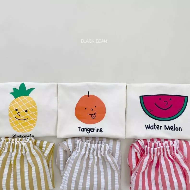 Black Bean - Korean Children Fashion - #toddlerclothing - Fruit Top Bottom Set