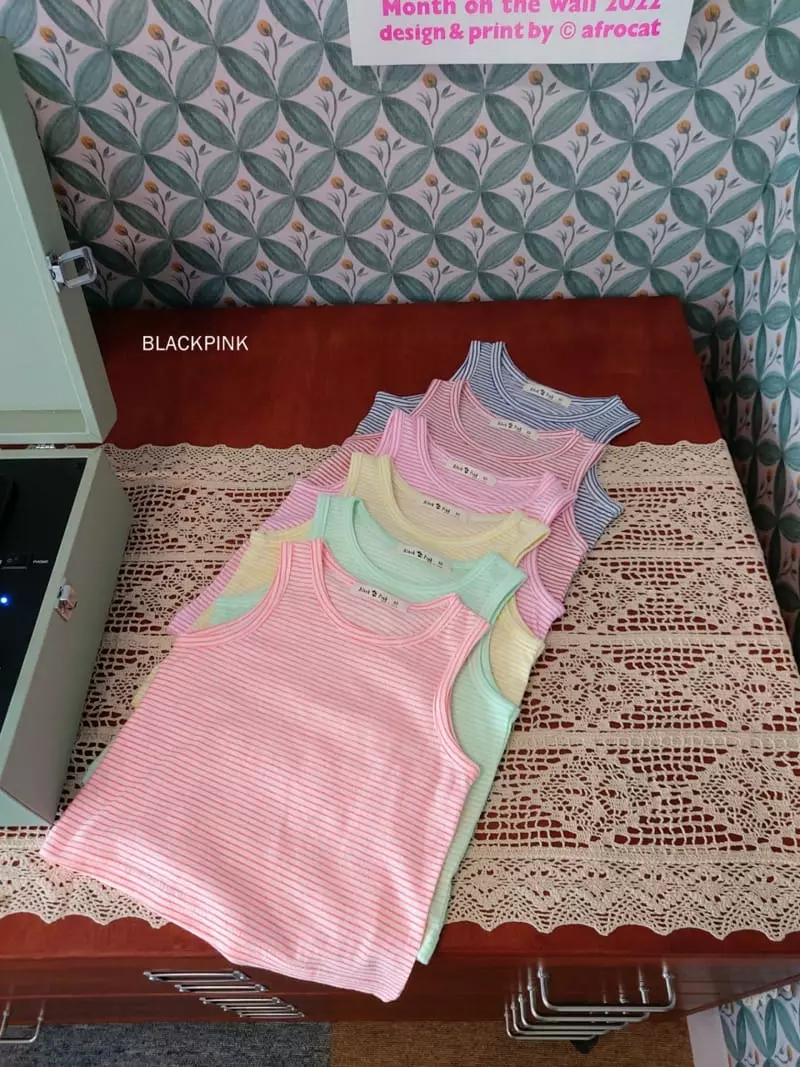Black Pink - Korean Children Fashion - #Kfashion4kids - Stripes Sleeveless - 9