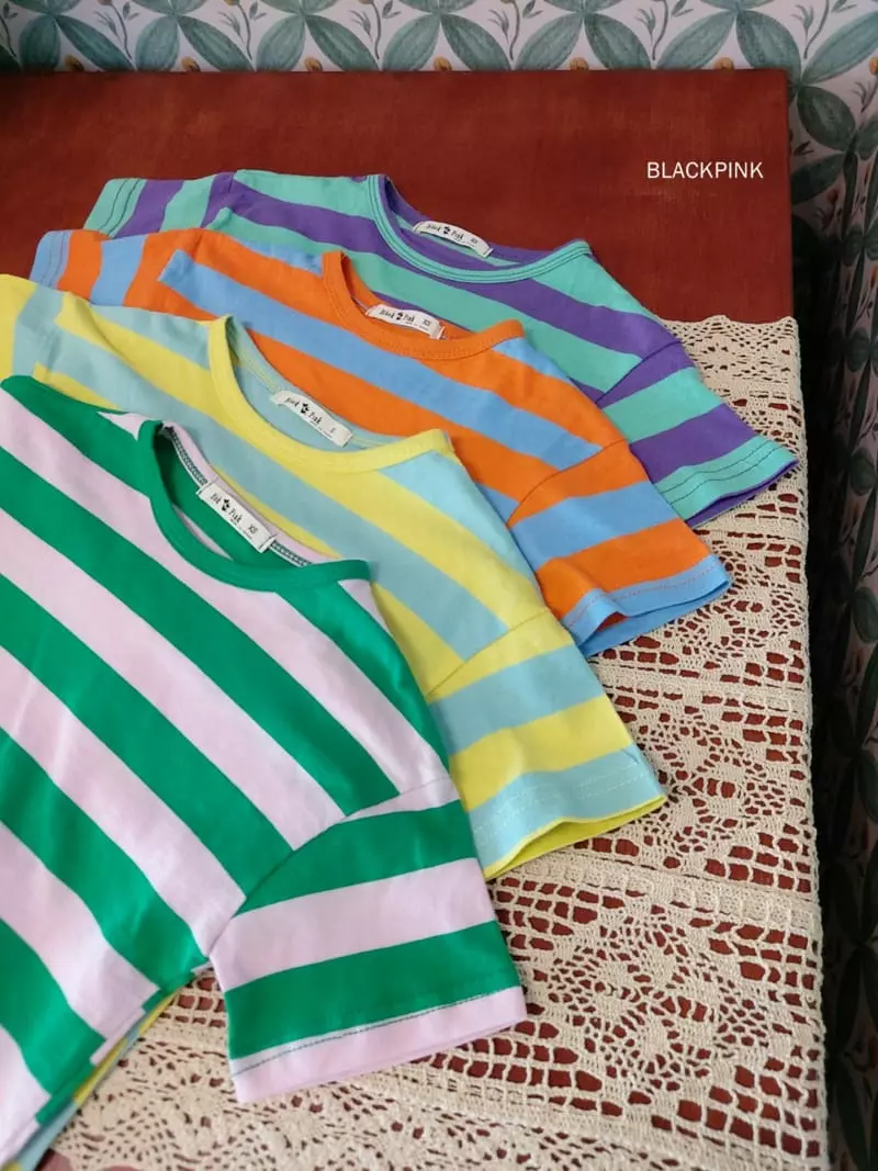 Black Pink - Korean Children Fashion - #Kfashion4kids - Multi Stripes Tee - 7