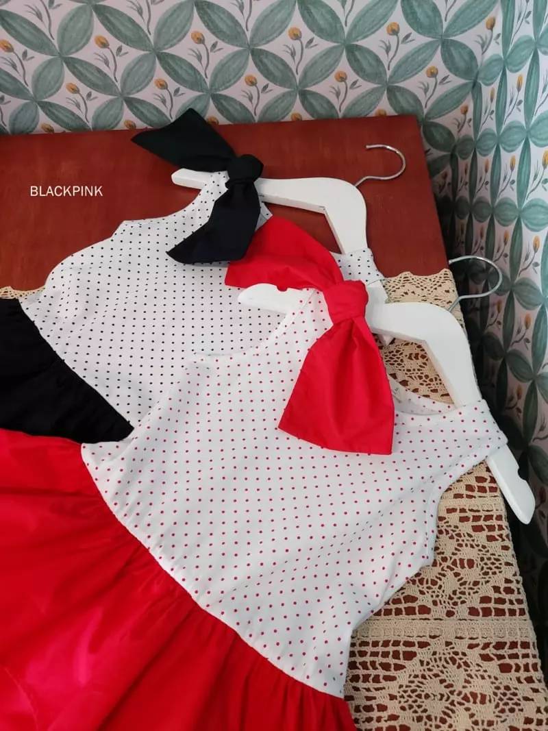 Black Pink - Korean Children Fashion - #childofig - Dot Frill One-piece - 5