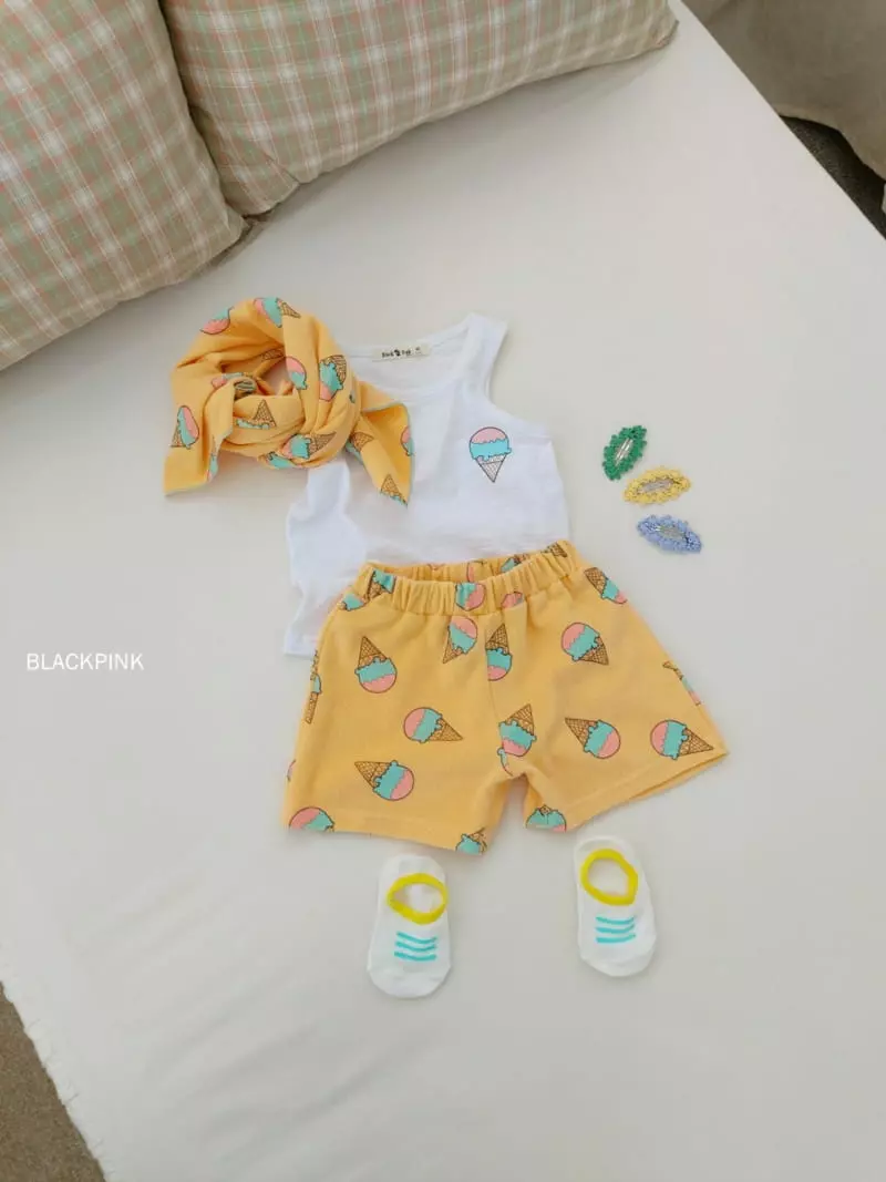 Black Pink - Korean Children Fashion - #childofig - Ice Cream Top Bottom Set - 2