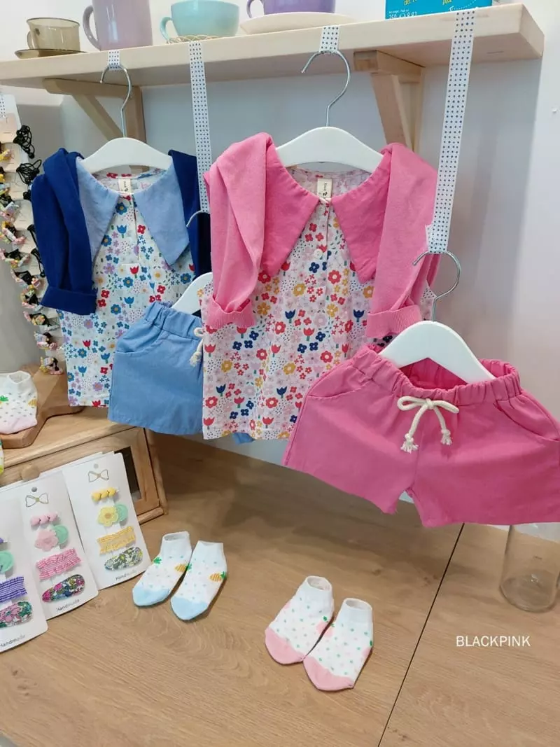 Black Pink - Korean Children Fashion - #childrensboutique - Sweet Dalkon Collar Tee - 9