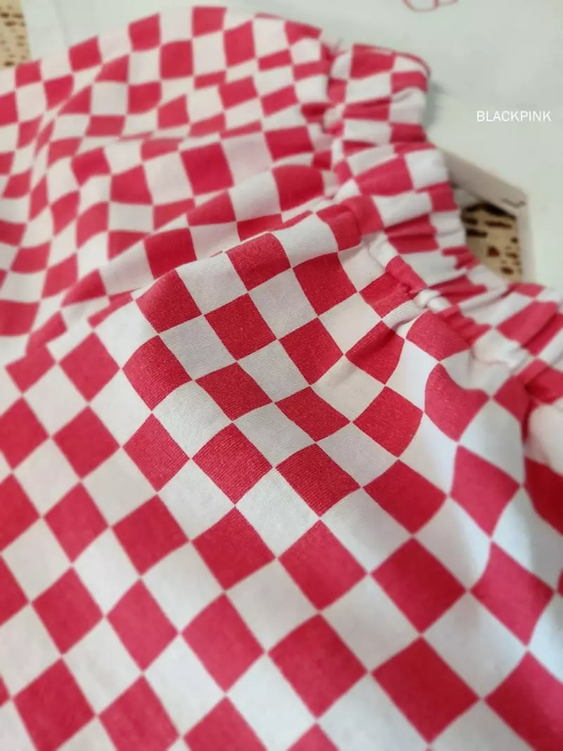 Black Pink - Korean Children Fashion - #childrensboutique - Checker Board Top Bottom Set - 8