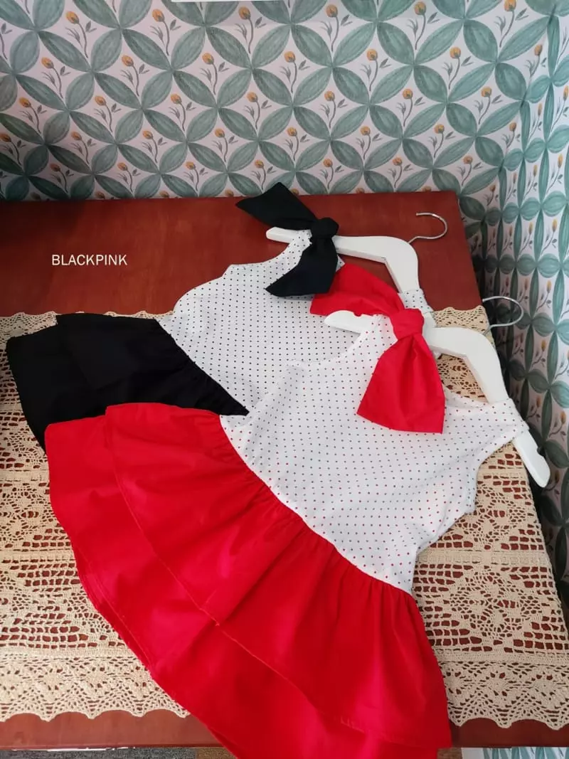 Black Pink - Korean Children Fashion - #childrensboutique - Dot Frill One-piece - 6