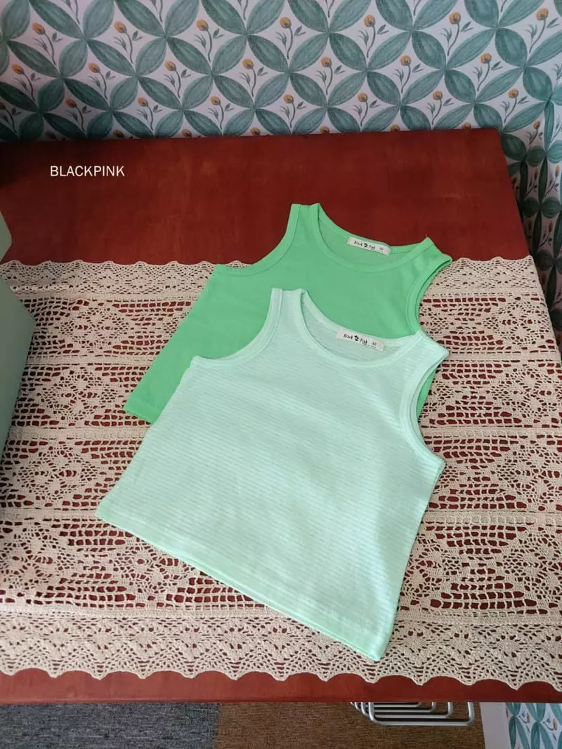 Black Pink - Korean Children Fashion - #childrensboutique - Stripes Sleeveless - 2