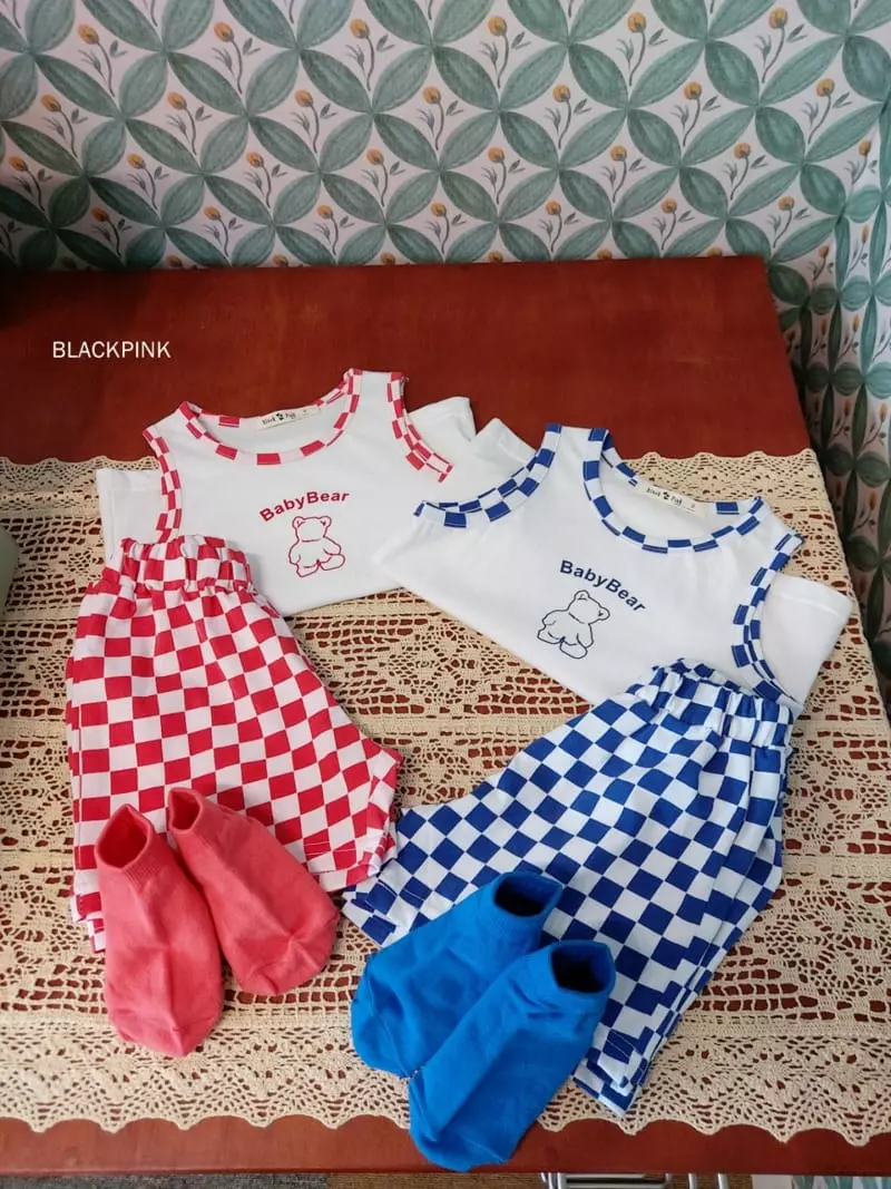 Black Pink - Korean Children Fashion - #designkidswear - Checker Board Top Bottom Set - 9