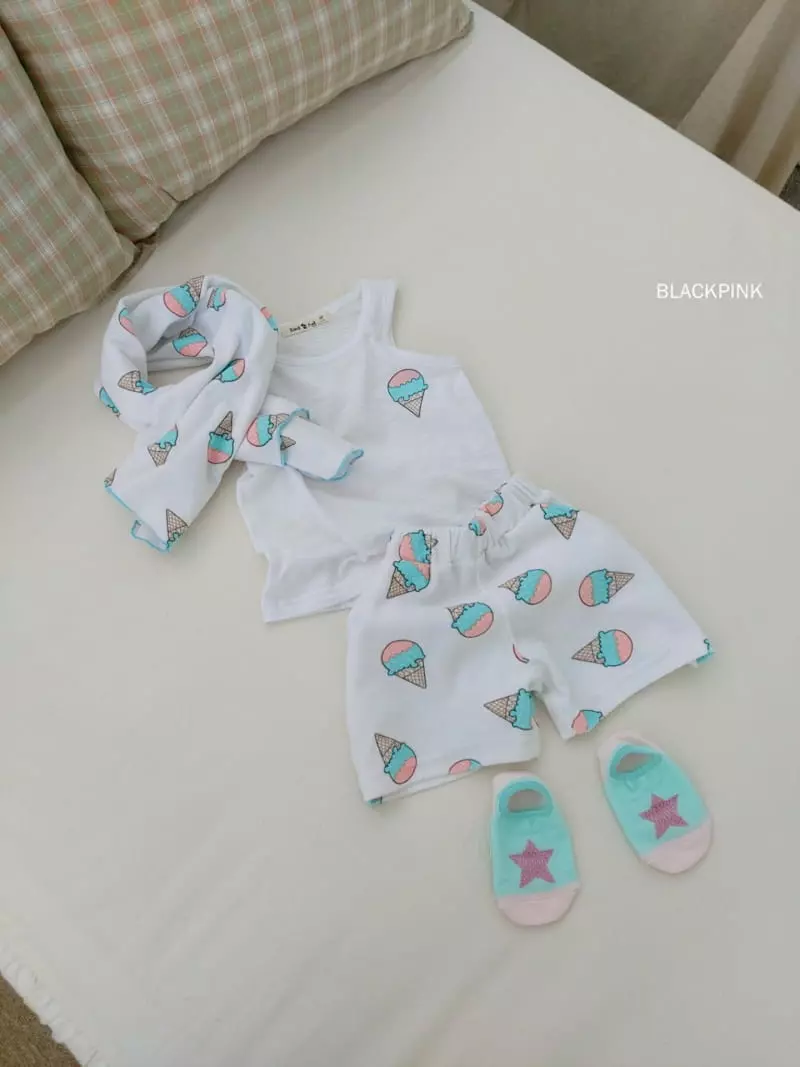 Black Pink - Korean Children Fashion - #childrensboutique - Ice Cream Top Bottom Set - 4