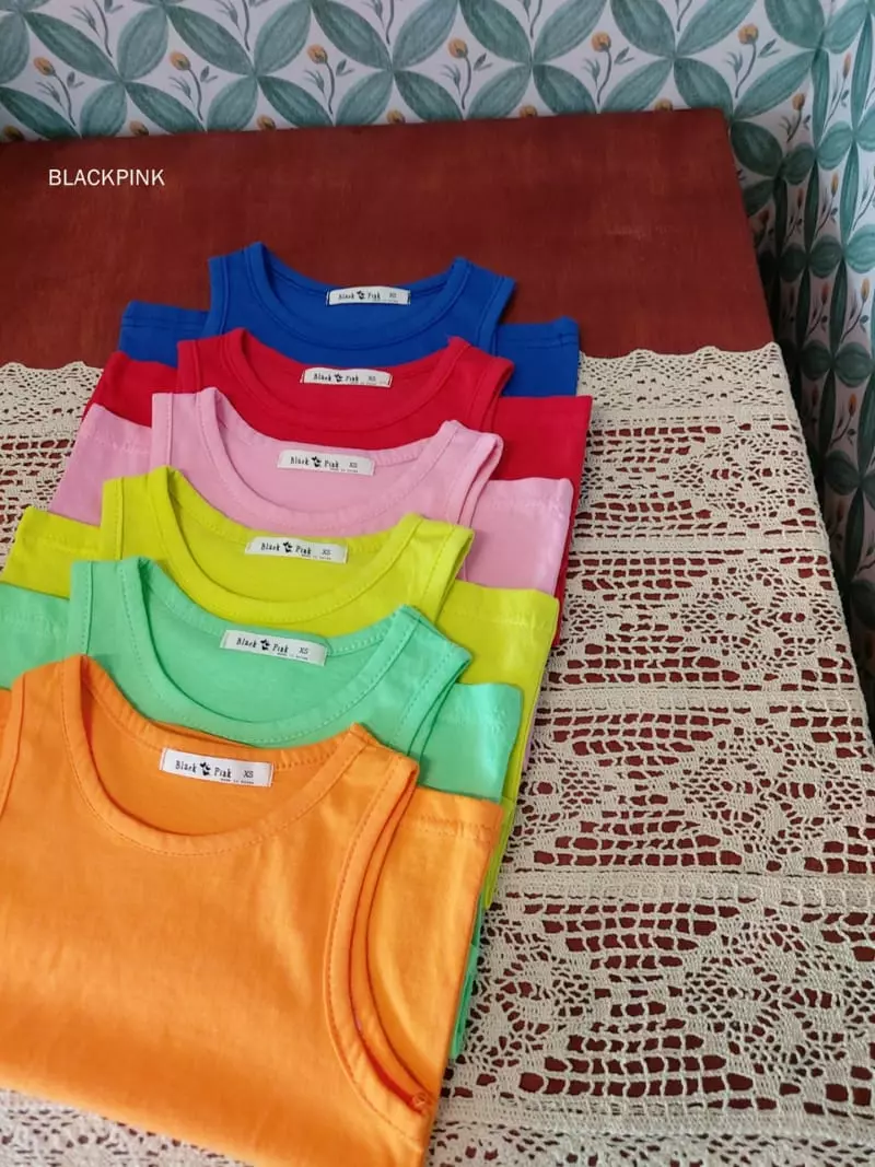 Black Pink - Korean Children Fashion - #designkidswear - Muzi Basic Sleeveless - 2