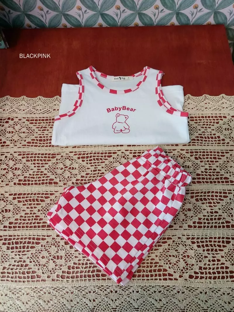 Black Pink - Korean Children Fashion - #discoveringself - Checker Board Top Bottom Set - 10