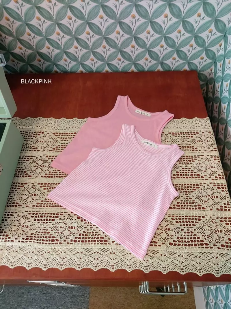 Black Pink - Korean Children Fashion - #designkidswear - Stripes Sleeveless - 4
